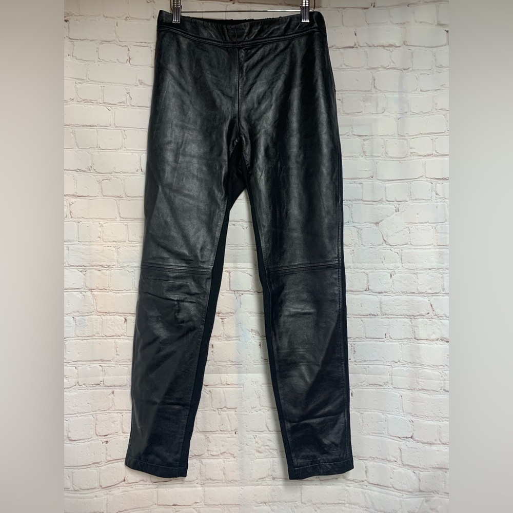 Apart Black Leather Front Pants Leggings Size 8​
